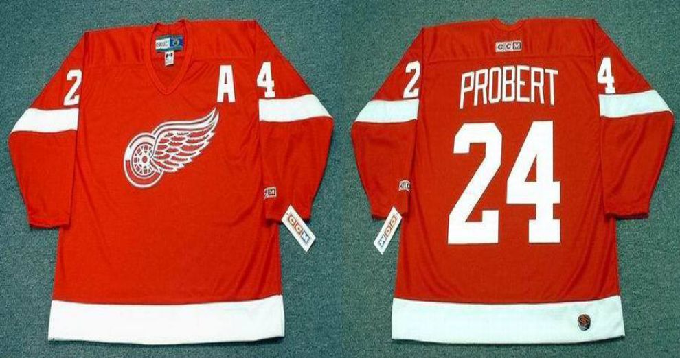 2019 Men Detroit Red Wings #24 Probert Red CCM NHL jerseys->detroit red wings->NHL Jersey